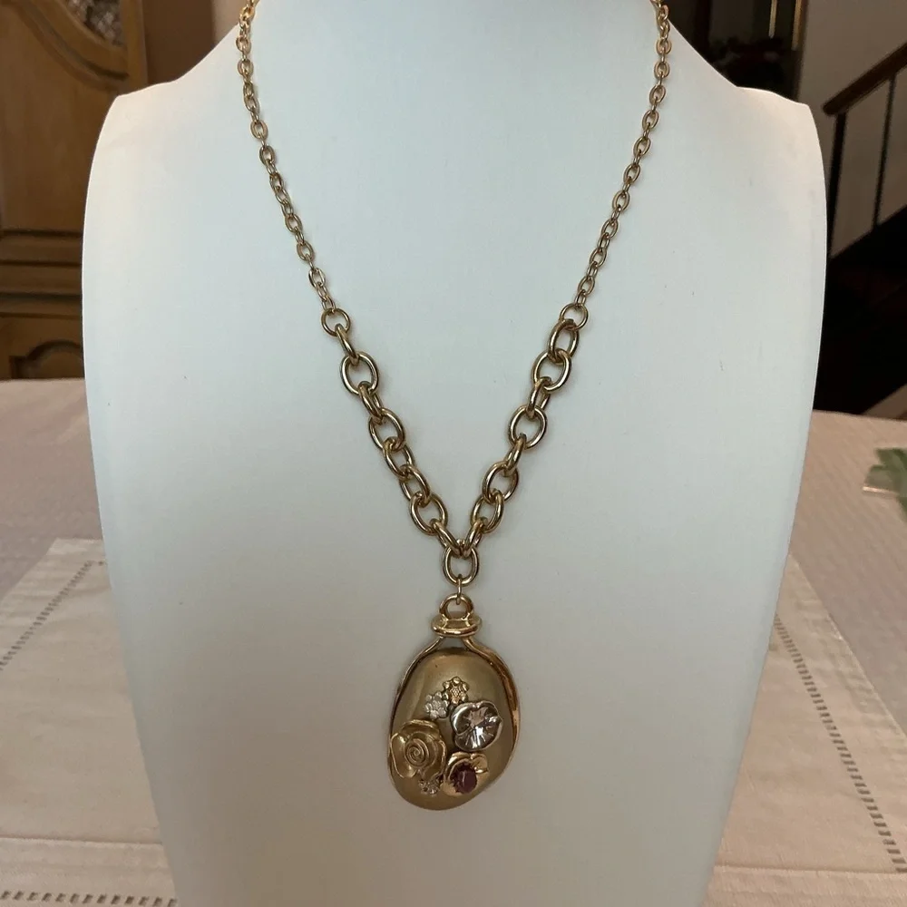 Lauren Ralph Lauren Vintage Rose Charm Pendant Necklace
